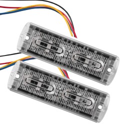 Set 2 stroboscoape auto LED dreptunghiulare Delta 2x6 LED-uri  